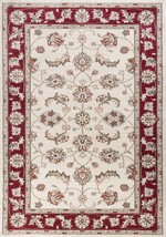 5&#39;X8&#39; Ivory Red Bordered Floral Indoor Area Rug - $197.99