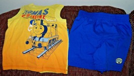 Thomas &amp; Friends Thomas the Tank 2Pc Yellow/Blue Short Outfit Size 24 Mo... - $20.00