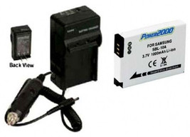 Battery + Charger For Samsung HMX-U100RN HMX-U100EN M100 M310W PL55 PL57 SL720 - $21.59