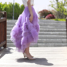 High-low Layered Tulle Skirt Outfit Plus Size Wedding Outfit Purple Tiered Skirt image 3