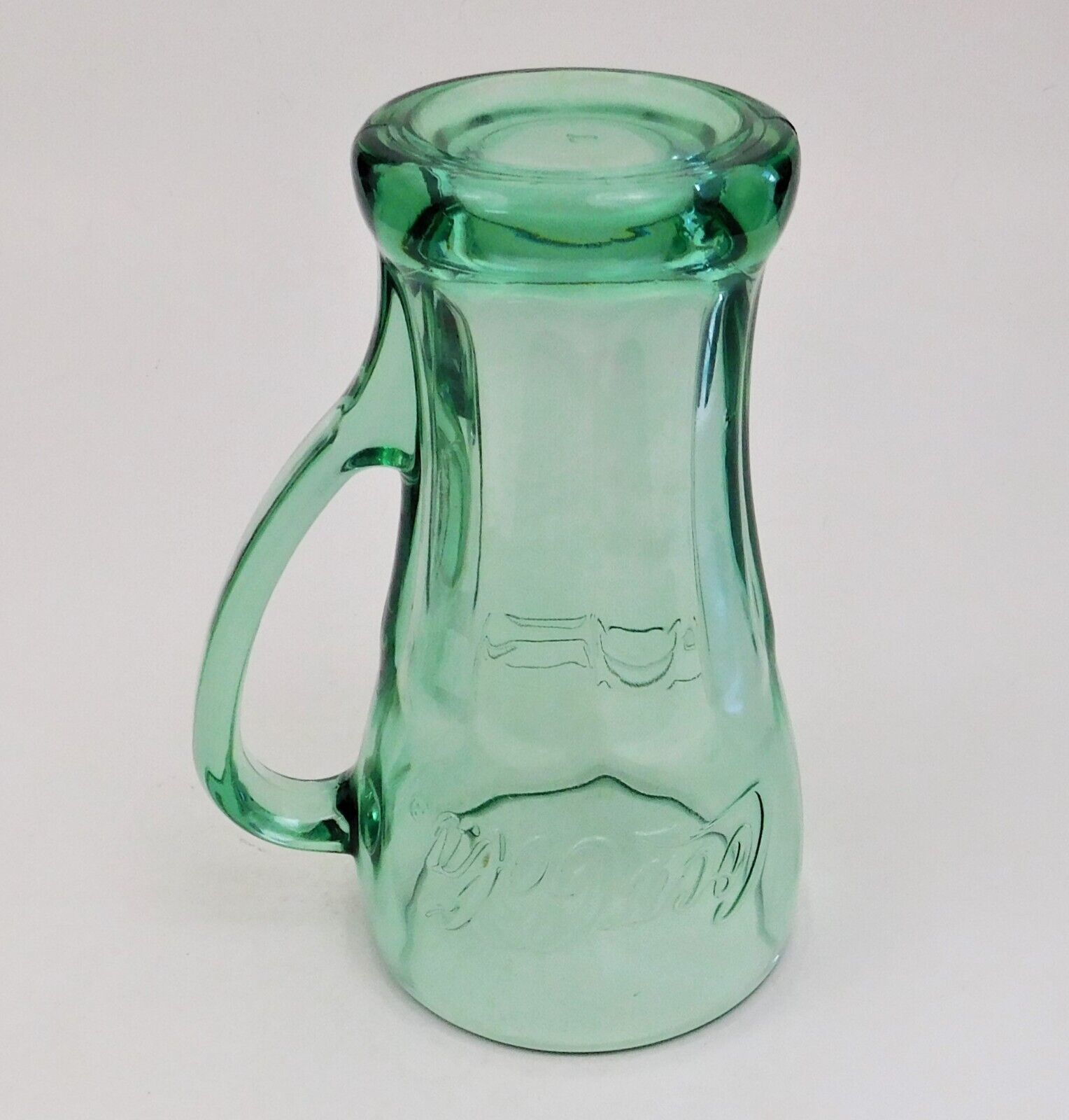 Vintage Libbey Coca Cola Coke Glass Mug With Handle Thick Green