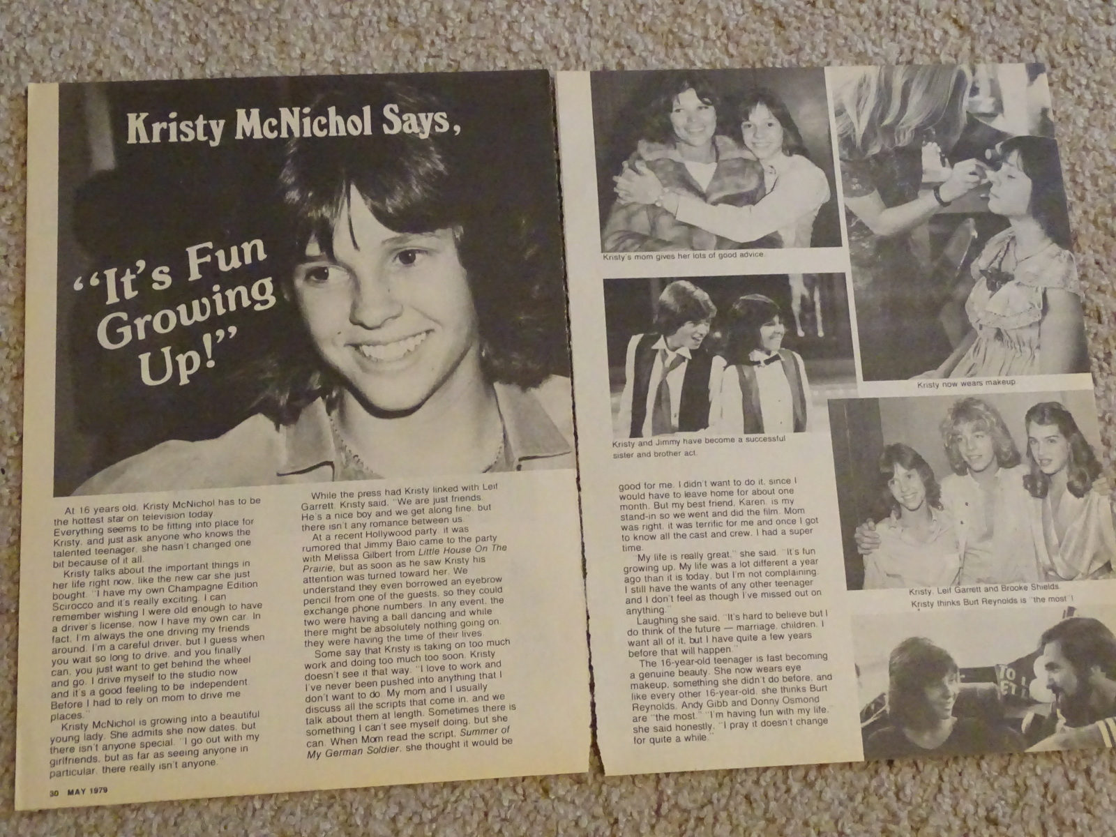 Kristy McNichol, Full Page Vintage Clipping