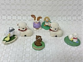 Lot/7 Vintage Hallmark Merry Miniatures 1991 Easter Figurines 1991 1992 - $28.45