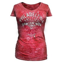 MLB  Woman's  Philadelphia Phillies Distressed Tee L XL Officially Licensed NWT - $18.99