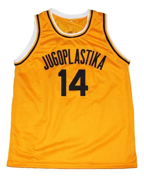 Dino radja  14 jugoplastika new men basketball jersey yellow  1