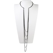 Charcoal Gun Metal Tone Multi Strand Choker Necklace Combo - $35.99