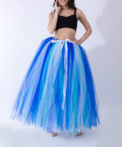 Blue Puffy Tulle Skirt Outfit Maxi Tulle Skirt Petticoat - OneSize image 5