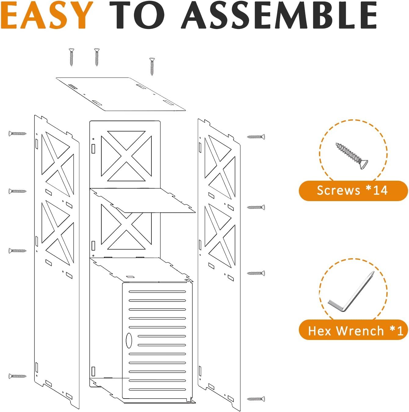 2 Open XShaped Shelf and 1 with Doors, White Home & Garden