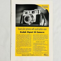 Vtg 1954 Eastman Kodak Signet 35 Camera Ektar Lens Magazine Print Ad 7" x 10" - $6.62