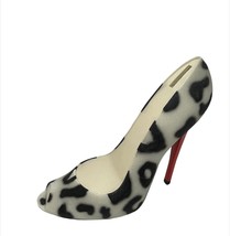 Stiletto Shoe Money Bank Leopard Spots High Heel Durable Woman Cash Bottom Plug