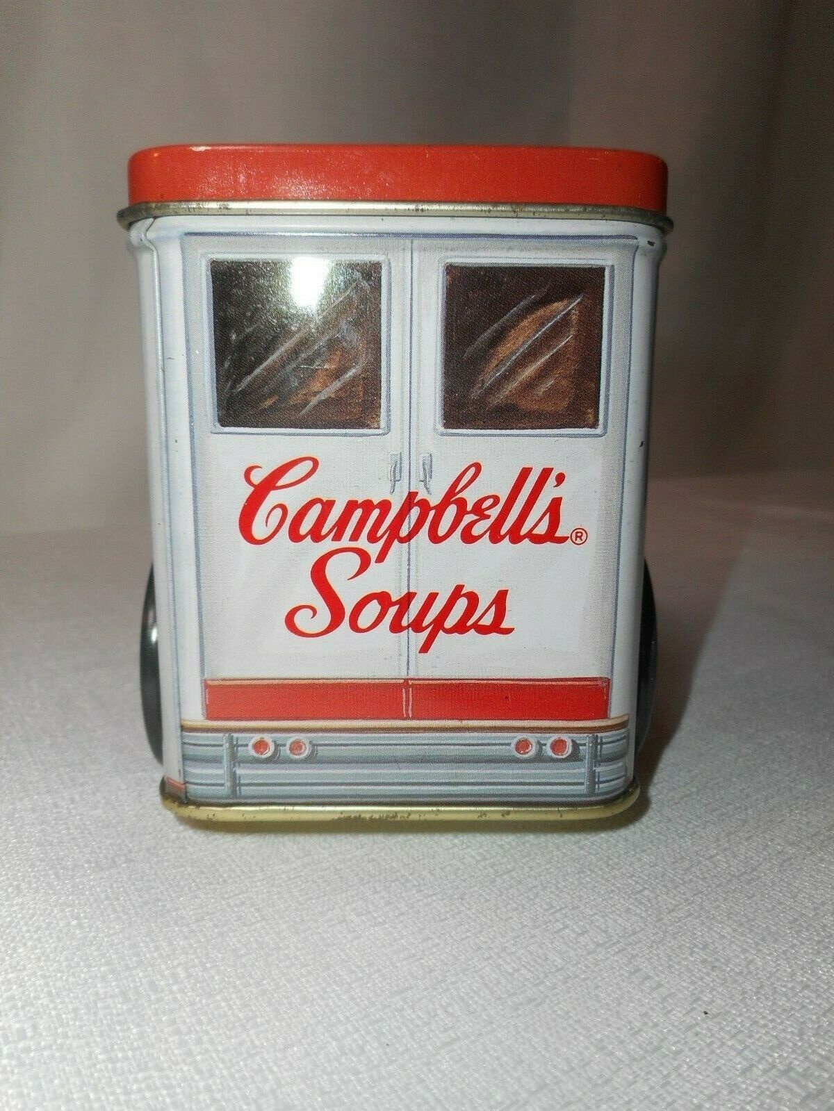 RESERVED Tin Campbell's Kids™ Tin 1990s Cambell's Soup Vintage Ad Images  Large Metal Kitchen Storage Container 