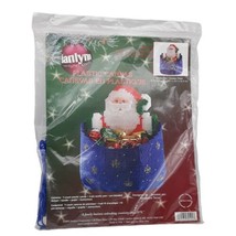Vtg Janlynn Plastic Canvas Kit Santa's Bag Candy Dish Holder Christmas Crafts - $15.88