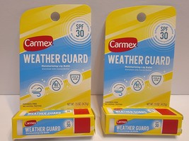 New Carmex Weather Guard Moisturizing Lip Balm Stick SPF 30 0.15 OZ NIB 2 Pack - $8.00