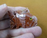 Y-FIS-TR-30) little TROPICAL red white FISH gemstone SOAPSTONE figurine ... - $8.59