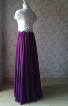 PLUM PURPLE Chiffon Maxi Skirt Outfit Womens Purple Chiffon Skirt Plus Size image 6