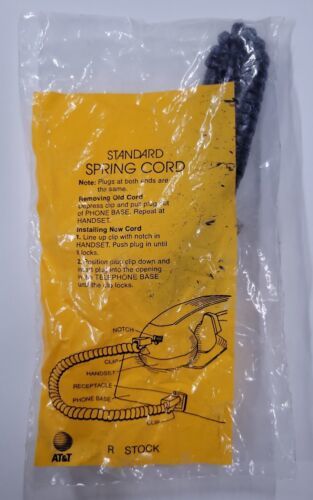Vintage NOS AT&T Standard Handset Spring Cord Black - $4.95