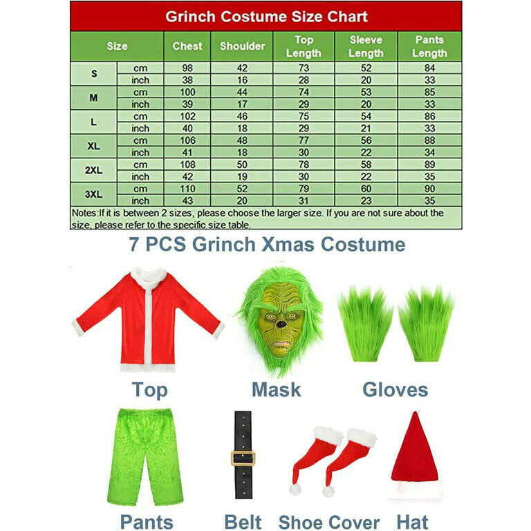 Christmas Grinch Costume Men Grinch Outfit Grinch Santa Suit Hallowitch