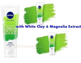 New 1 Minute Urban Detox Mask For Face With White Clay + Purify 75 Ml - $14.73