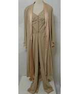 LUCIE ANN Jumpsuit &amp; Jacket Vintage 2pc Beige Bias Cut Silk Zip Front Ha... - $449.99