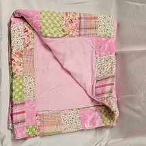 Vintage 2001 Baby Gap Pink Bird Patchwork Girl Cotton Blanket Play Mat Quilt - $79.19