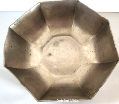 Vintage Gorham Pewter Serving Bowl Octagon Octette PH7 1970&#39;s Misshapen - $23.38