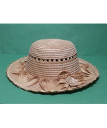 Women Natural Straw Summer Hat Size 52 cm 6-1/2 Handmade Guatemala  - $13.58