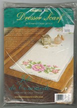 Dimensions Stamped Cross Stitch Wild Roses Dresser Scarf Kit 14" x 37" - $13.99