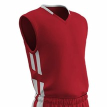 MNA-1119084 Champro Adult Muscle Basketball Jersey Scarlet White Medium - $16.46