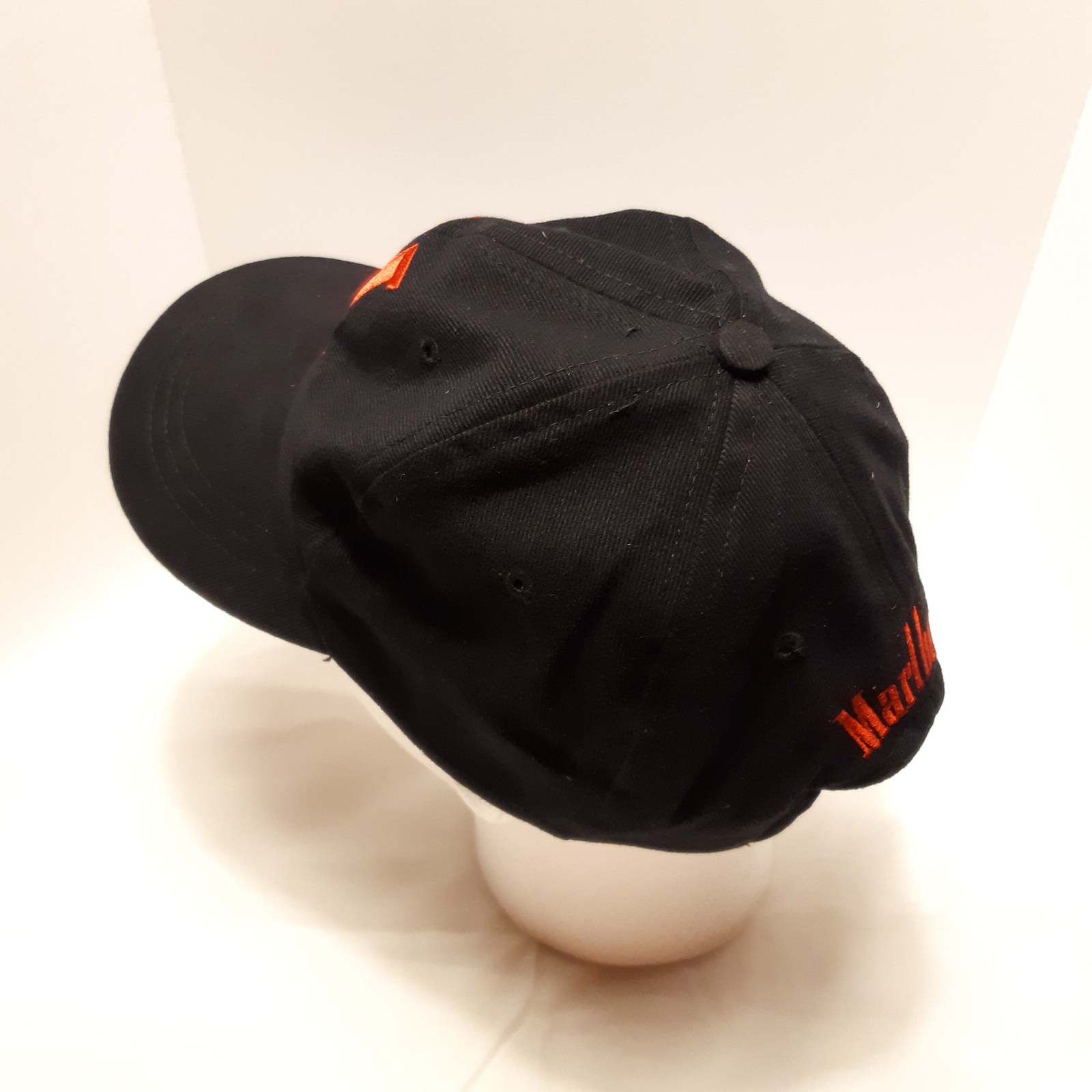 Marlboro Vintage Black Hat With Embroidered Red m 