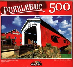 Bridgeton Bridge and Mill, Parks County, Indiana - 500 Pieces Jigsaw Puzzle - $12.86