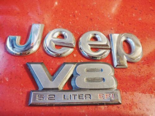 JEEP CHEROKEE V8 5.2 LITRE MPI EMBLEM LOGO BADGE SIGN SYMBOL USED OEM ...