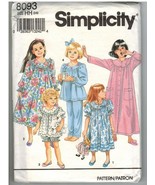 Simplicity Uncut Sewing Pattern #8093 Child's Nightgown Robe Pajamas Size HH 3-6 - $5.70