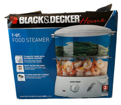 Vintage Black and Decker Handy Steamer- Food Steamer and Rice Cooker- Model  HS80- White