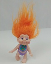 Vintage 1991 Applause Magic Trolls Baby Samara Stars With Orange Hair 3" Tall - $9.69
