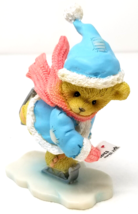 Ice Skating Teddy Bear Figurine Christmas Letter to Santa Enesco Karen Hahn - $15.15
