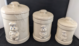Cannisters Pillsbury Doughboy Poppin&#39;Fresh Three Canister Set - VGC - $29.68