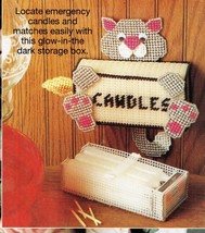 Plastic Canvas Kitty Cat Candle Storage Treat Canister Glasses Holder Patterns  - $11.99
