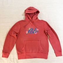 Polo Ralph Lauren Red Painted Floral Script Logo Hoodie Sweatshirt Sz L Nwt - $106.42