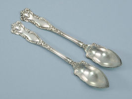 Set of 2 Wm Rogers &amp; Son Oxford Grapefruit Spoons 1901 Silverplate Gift Box - $32.00
