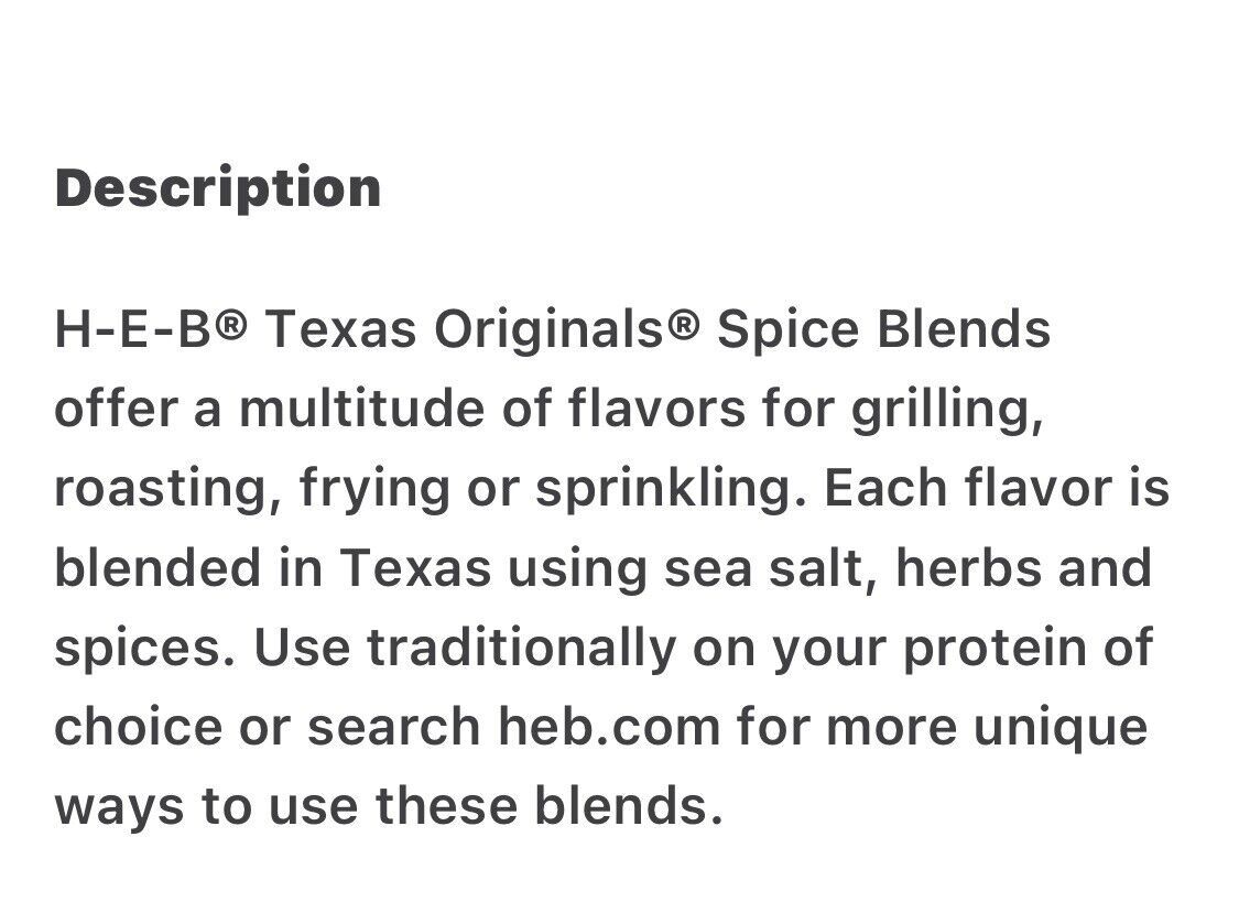 H-E-B Texas Originals Steak Seasoning Spice Blend