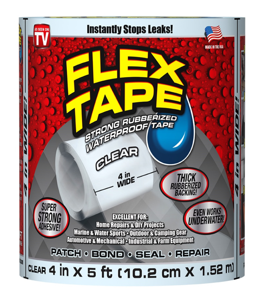 Primary image for Flex Tape Strong Rubberized Waterproof Tape, 4 Inches x 5 Feet, Clear