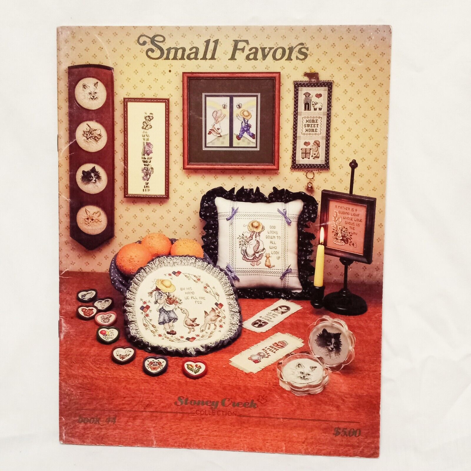 Small Favors Cross Stitch Leaflet 44 Stoney Creek 1986 Boy Girl Country Animals - $15.36