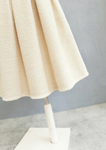 Women Winter Midi Pleated Party Skirt Champagne Woolen Pleated Skirt Plus Size  image 7
