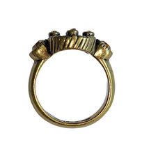 Women lia sophia Brass Tone Circular Ring Crystal Rhinestone Size 8 Oval image 6
