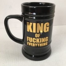 “King of Everything&quot; Large Stein Mug Cup Black and Gold - $17.82