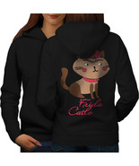 Frida Kahlo Cat Sweatshirt Hoody Funny Women Hoodie Back - $21.99