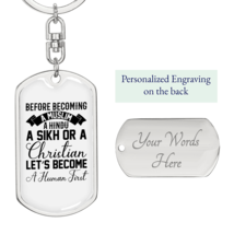 Become A Human First Stainless Steel or 18k Gold Premium Swivel Dog Tag ... - $37.95+