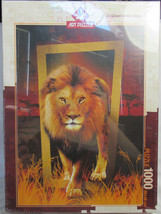 Art Puzzle 1000 Piece Jigsaw Puzzle THE KING OF THE FOREST Lion frame sa... - $37.36