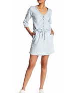 NWT Women&#39;s Michael Stars Bleach Wash Linen Denim Tencel Shirt Dress Sz ... - $54.44