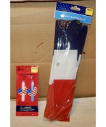  Patriotic Glow Necklaces  2pk &amp; Bunting Decor 12” USA NIB 269H - $5.49